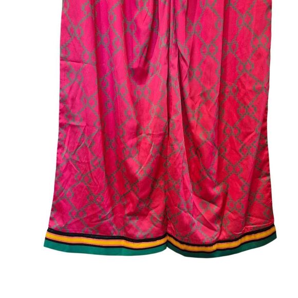 Dalia MacPhee Women's Hot Pink Poly/Spandex Satin Finish Geo Print 2 Piece Pajam - Picture 10 of 14
